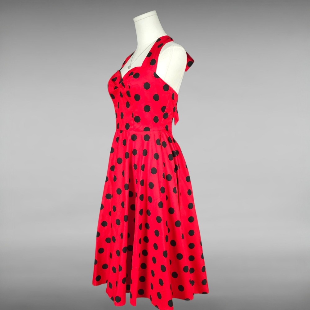 New Grace Karin Retro Rockabilly Polka Dot Halter A Line Swing Dress Womens M - Picture 5 of 10
